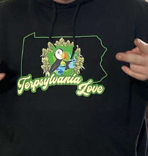 "Terpsylvania Love" black hooded-sweatshirt